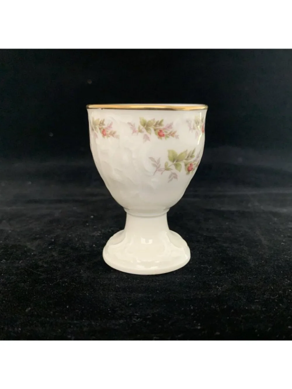 Rosenthal Sanssouci Floral Footed Egg Cup Gold Trim Porcelain Germany Vintage